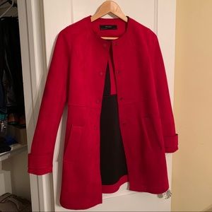 Apple Red Faux Suede Jacket Capsule ZARA Basics